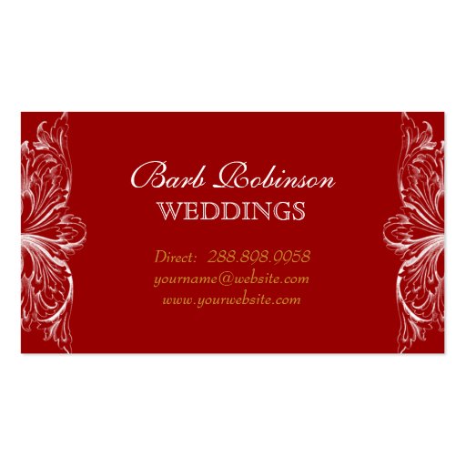 Architecture Business Card Wedding Planner Red (back side)