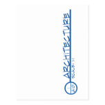 Architecture Drawing Title Postcard (blue)