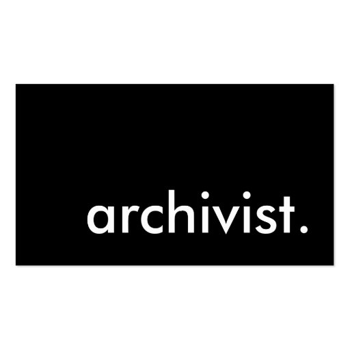 archivist. business cards (front side)