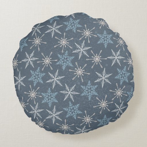 Arctic Animals in Space Pattern Round Pillow Zazzle