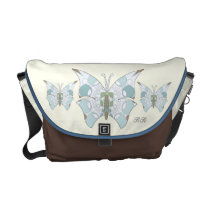 Arctic Blue Camo Butterflies Medium Messenger Bag at Zazzle