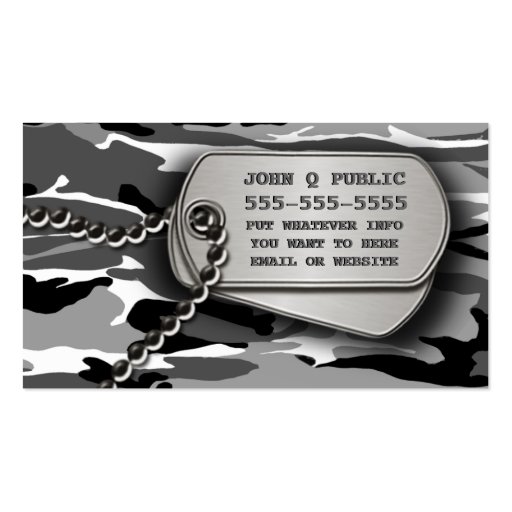 Arctic Camo Dog Tags Business Card