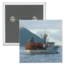 Arctic Fox, Crab Boat in Dutch Harbor, Alaska Pins