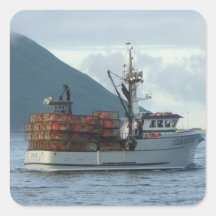 Arctic Fox, Crab Boat in Dutch Harbor, Alaska Sticker