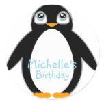 arctic PENGUIN custom BIRTHDAY keepsake label Stickers