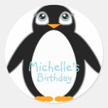 arctic PENGUIN custom BIRTHDAY keepsake label Stickers