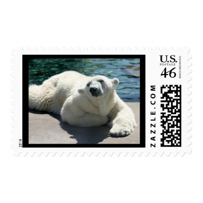 Arctic Polar Bear Postage Stamp by WildlifeAnimals