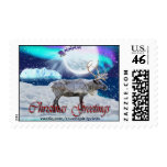 Arctic Reindeer & Santa Claus Christmas Fantasy Postage