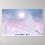 Arctic Silver Moon Poster