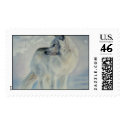 "Arctic Wolf in Winter" postage by paintonmypaws "Arctic Wolf in Winter" postage