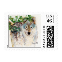 Arctic Wolf postage stamp