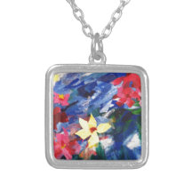 Arcylic Paper Collage Art Painting Pendants