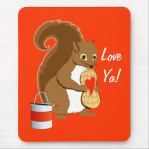 Ardilla 2 de la tarjeta del día de San Valentín Tapetes De Ratón