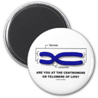 Are You At The Centromere Or Telomere Of Life? 2 Inch Round Magnet