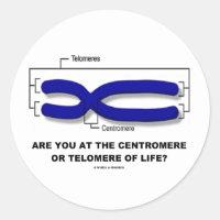 Are You At The Centromere Or Telomere Of Life? Classic Round Sticker