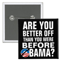 Are you better off? Anti-Obama Buttons