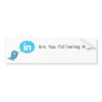 Twitter + LinkedIn Business Networking Bumper Sticker via Twinked.in Are You Following Me? Twitter Bumper Sticker