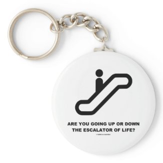 Are You Going Up Or Down The Escalator Of Life? keychain