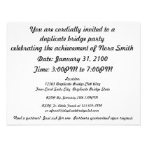 Are You Hungry For Bridge? (Four Card Suits) invitations
