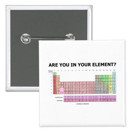 Are You In Your Element? (Periodic Table Humor) Buttons