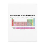 Are You In Your Element? (Periodic Table Humor) Postcards
