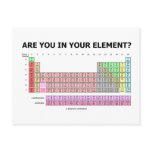 Are You In Your Element? (Periodic Table Humor) Post Cards