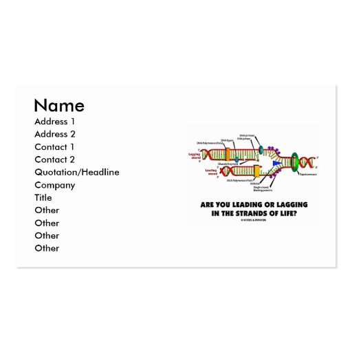 Are You Leading Or Lagging In The Strands Of Life? Business Card Templates