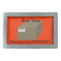 Are You Staring At My Package Men's Belt Buckle