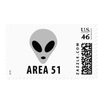 area 51 - alien head postage