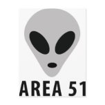area 51 - alien head post cards