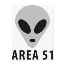 area 51 - alien head post cards