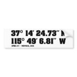 AREA 51 - coordinates Bumper Stickers
