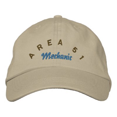Area 51 Mechanic Hat Embroidered Hats by clearedtoland