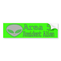 Area 51 Resident Alien bumper stickers