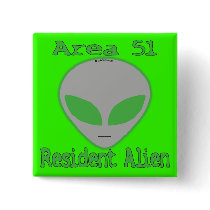 Area 51 Resident Alien Pinback Buttons