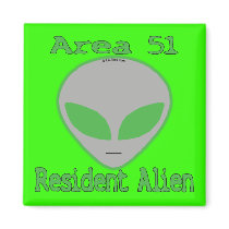 Area 51 Resident Alien Refrigerator Magnets