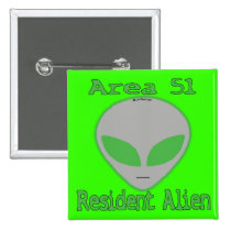 Area 51 Resident Alien buttons