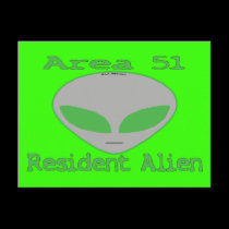Area 51 Resident Alien postcards