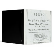 Areopagitica'  a speech of John Milton Vinyl Binder