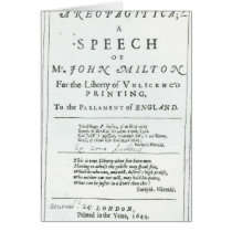 Areopagitica'  a speech of John Milton Cards