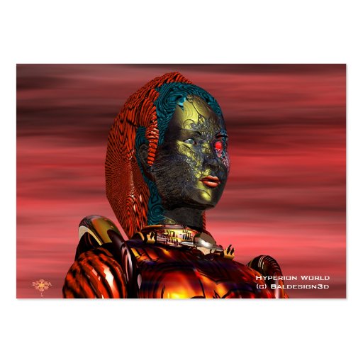 ARES CYBORG  , Red Yellow Business Card Templates (back side)