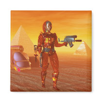ARES IN THE DESERT OF HYPERION FRIDGE MAGNET