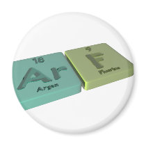 Arf as Ar Argon and F Fluorine Fridge Magnet
