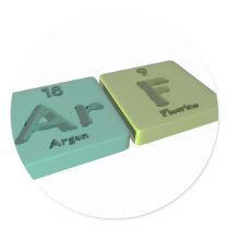 Arf as Ar Argon and F Fluorine Stickers