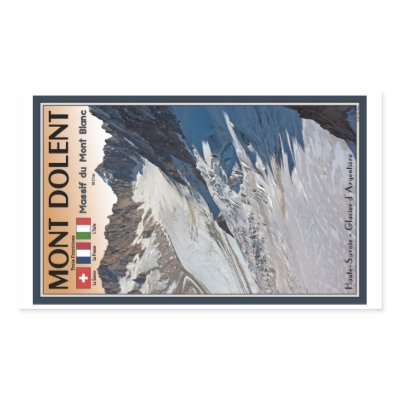 Argentiere - Mont Dolent Rectangle Sticker by AdventureTravelArt