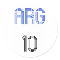 Argentina 10 design! round stickers