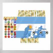 Argentina 32 qualifying countries Futbol ball gift Posters