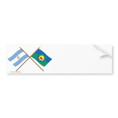 Argentina and Buenos Aires Crossed Flags Bumper Sticker by Vexillophile