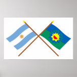 Argentina and Buenos Aires Crossed Flags Posters