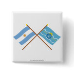 Argentina and Chubut Crossed Flags Buttons